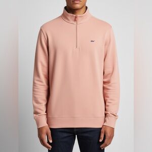 Vineyard Vines Men's Light Pink Zip Up Sweater